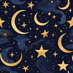 Naklejka premium sky with stars pattern illustration