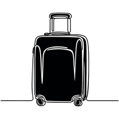Continuous one line drawing of a travel bag, vector illustration