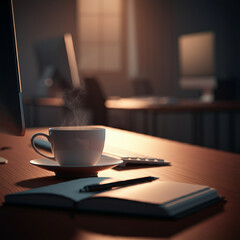 cup of coffee and notebook