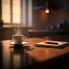 cup of coffee on a table