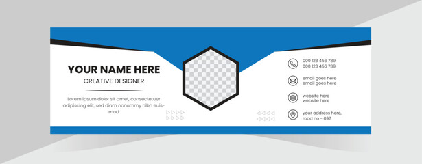 Business email signature design marketing template, creative modern email signature design.