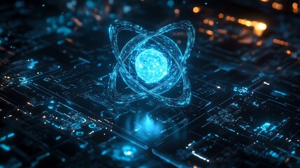 Chemical atom chain background. Futuristic biotechnology DNA research, molecular chemistry connect, medical cell structure, scientific genetic banner, physics experiment