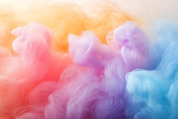 Colorful Cotton Candy in Soft Pastel Color Background