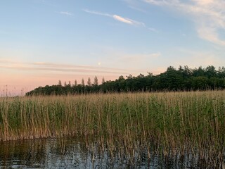 sunset over the river