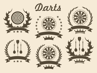 Darts logo. Isolated Darts on white background