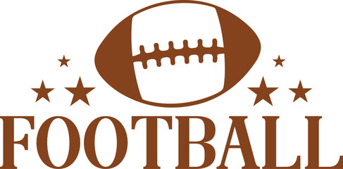 Football typography design on plain white transparent isolated background for card, shirt, hoodie, sweatshirt, apparel, card, tag, mug, icon, poster or badge