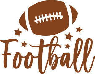 Football typography design on plain white transparent isolated background for card, shirt, hoodie, sweatshirt, apparel, card, tag, mug, icon, poster or badge