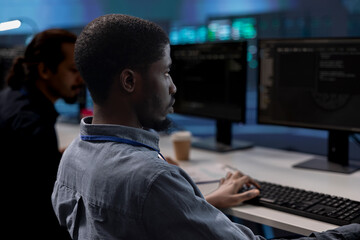Computer scientists checking for signs of imminent failure in data center equipment. Employees...