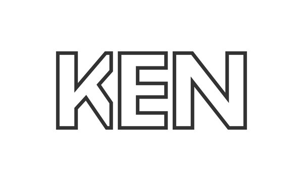 KEN logo design template with strong and modern bold text. Initial based vector logotype featuring simple and minimal typography. Trendy company identity.