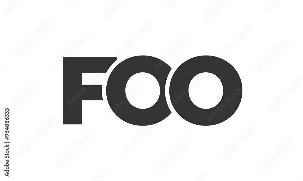 Fototapete FOO logo design template with strong and modern bold text. Initial based vector logotype featuring simple and minimal typography. Trendy company identity.