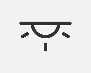 Light dimmer icon line trendy design. Electricity lamp saving energy sign. Black and white flat style.