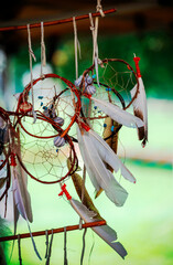 Dream catcher blowing in the wind