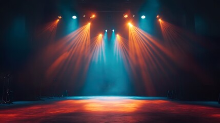 Moody scene with a lone spotlight and deserted auditorium wallpaper
