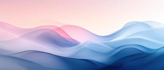 Abstract Gradient Landscape with Wavy Lines