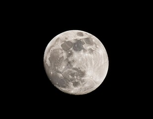 Fototapeta premium Full moon illuminating the night sky, representing lunar phases, astronomy, and nighttime beauty.