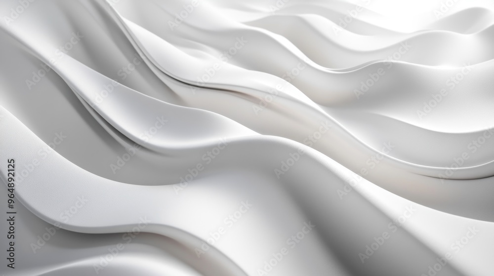 Canvas Prints Abstract White Fabric with Soft, Rolling Waves