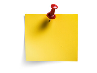 Yellow Sticky Note Pinned: Clip Art for Messages and Reminders