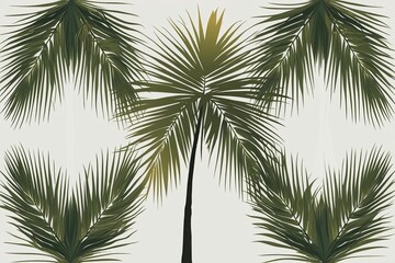 Elegant Palm Leaf Silhouette and Soft Coconut Leaf Background for Sophisticated Spring and Summer Designs