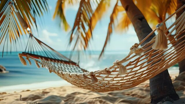 hammock on tropical beach