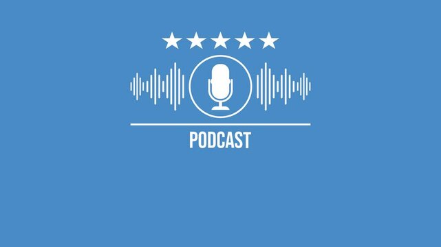 Podcast. Podcasting Sound Audio Wave animation	