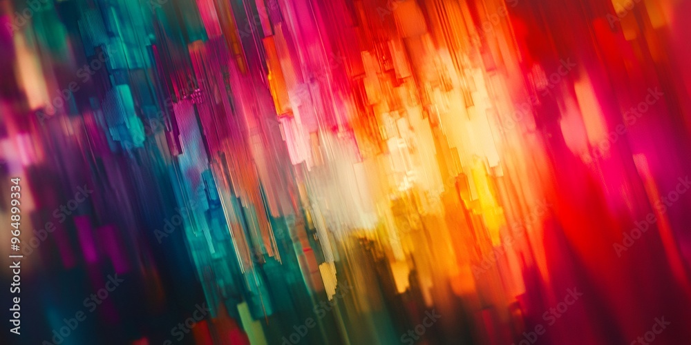 Wall mural Abstract colorful background with diagonal streaks of red, orange, yellow, and blue.