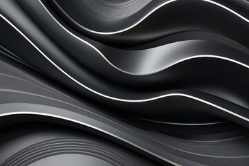 Obraz premium Stylish 3D Graphite Design Featuring Elegant Metallic Wave Patterns