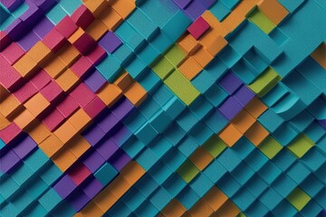 Fototapeta premium Dynamic Three-Dimensional Texture Pattern with Vibrant Color Design