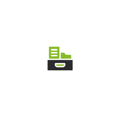 File folder icon logo flat vector design