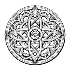 Elaborate Celtic Knot with Central Circular Design