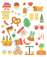 Oktoberfest elements collection ,flat style.Vector illustration