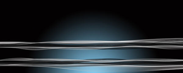 Futuristic particle wave panorama background design illustration