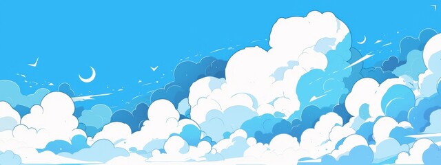 Light Blue Background with White Clouds