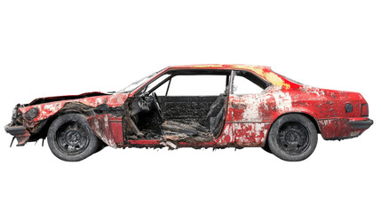 wrecked car transparent background