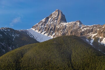 Mountain Peak Under A Blue Sky