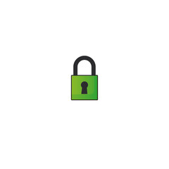 Lock icon logo flat vector design