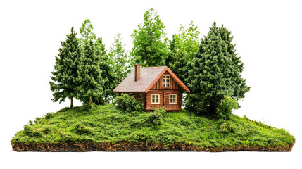 cottage in the forest transparent background