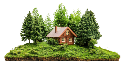 cottage in the forest transparent background