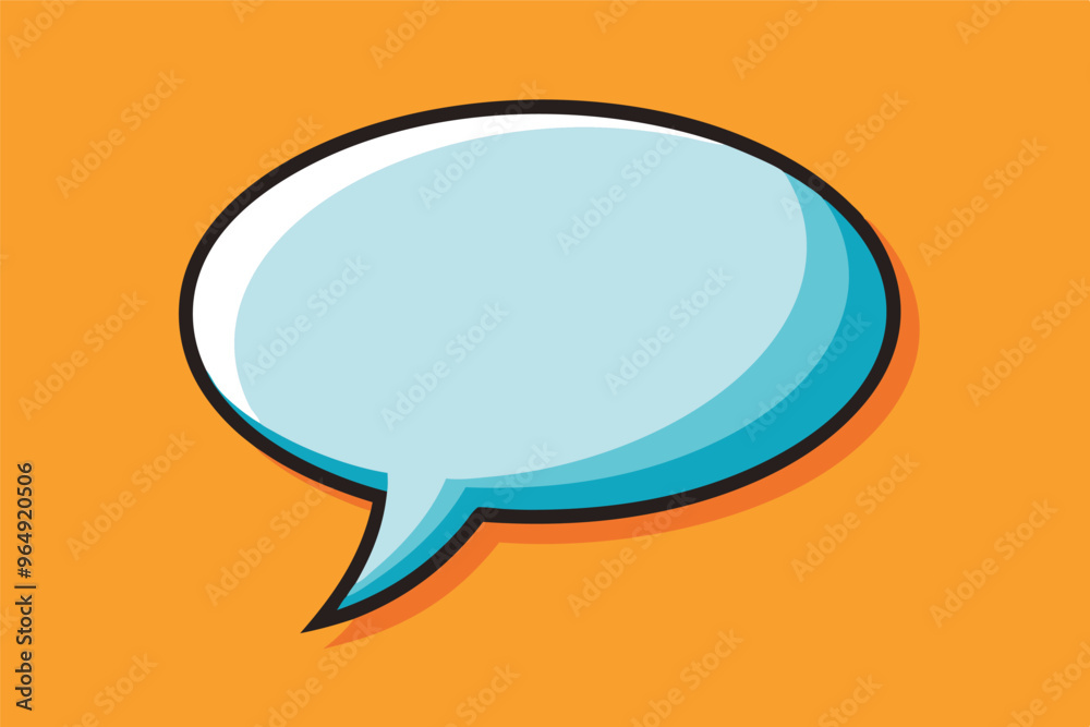 Poster abstract speech bubble design with vibrant colors on a teal background illustrating communication co