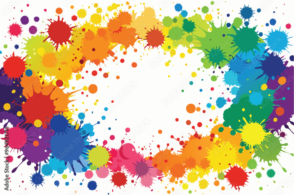 Fototapete vibrant splashes of color create a lively border design perfect for festive occasions and artistic p