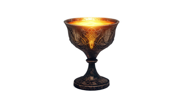 Mystical Chalice with Glowing Liquid on Transparent Background - Halloween graphic design element