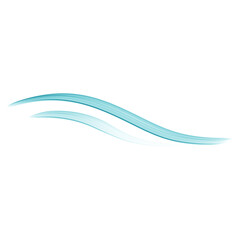 Abstract fluid turquoise wavy lines