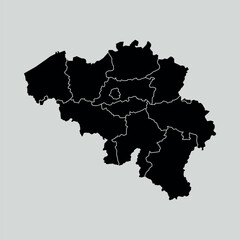 Fototapeta premium belgium map with regions isolated on white background. Map of belgium. Vector illustration