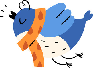 Bird With Scarf Flying