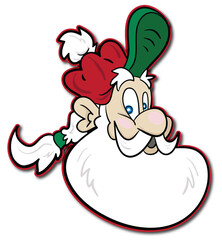 Cartoon  hipster Santa Claus