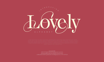 Lovely typography beauty fashion elegant minimalist serif italic fonts decorative wedding vintage retro logos. Minimal luxury font alphabet logo. Vector illustration