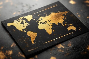 Golden World Map