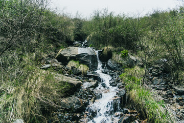 mountain in nepal, waterfall in nepal, waterfall in mountain