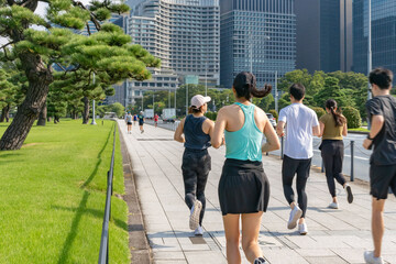 東京都千代田区皇居の外周を走る皇居ランニング