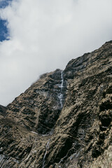 mountain in nepal, waterfall in nepal, waterfall in mountain