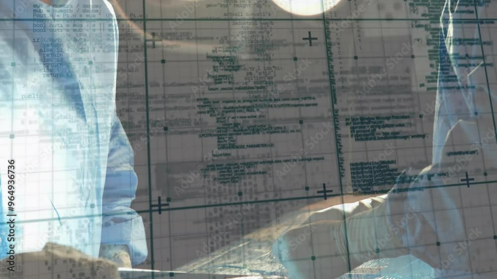 Poster animation of data processing over surgeons during operation